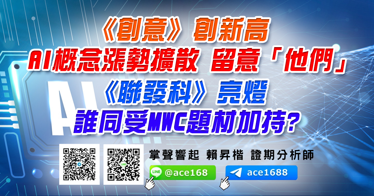 《創意》創新高 AI概念漲勢擴散 留意「他們」 《聯發科》亮燈 誰同受MWC題材加持? (圖)