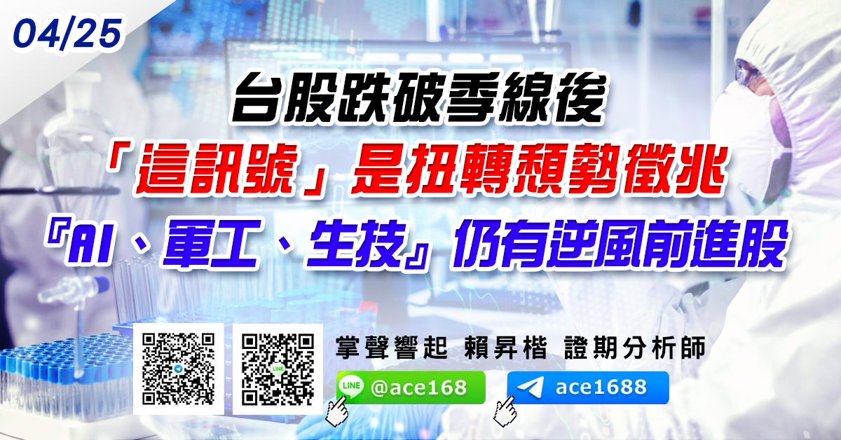 台股跌破季線後 「這訊號」是扭轉頹勢徵兆  『AI、軍工、生技』仍有逆風前進股 (圖)