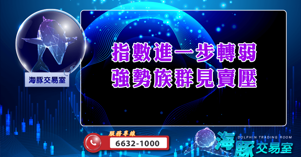 指數進一步轉弱 強勢族群見賣壓 (圖)