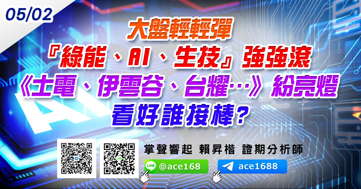 大盤輕輕彈 『綠能、AI、生技』強強滾  《士電、伊雲谷、台耀…》紛亮燈 看好誰接棒? (圖)