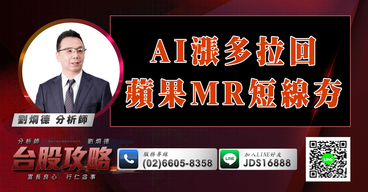 AI漲多拉回 蘋果MR短線夯 (圖)