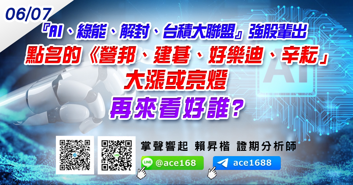 『AI、綠能、解封、台積大聯盟』強股輩出 點名的《營邦、建碁、好樂迪、辛耘」大漲或亮燈 再來看好誰? (圖)