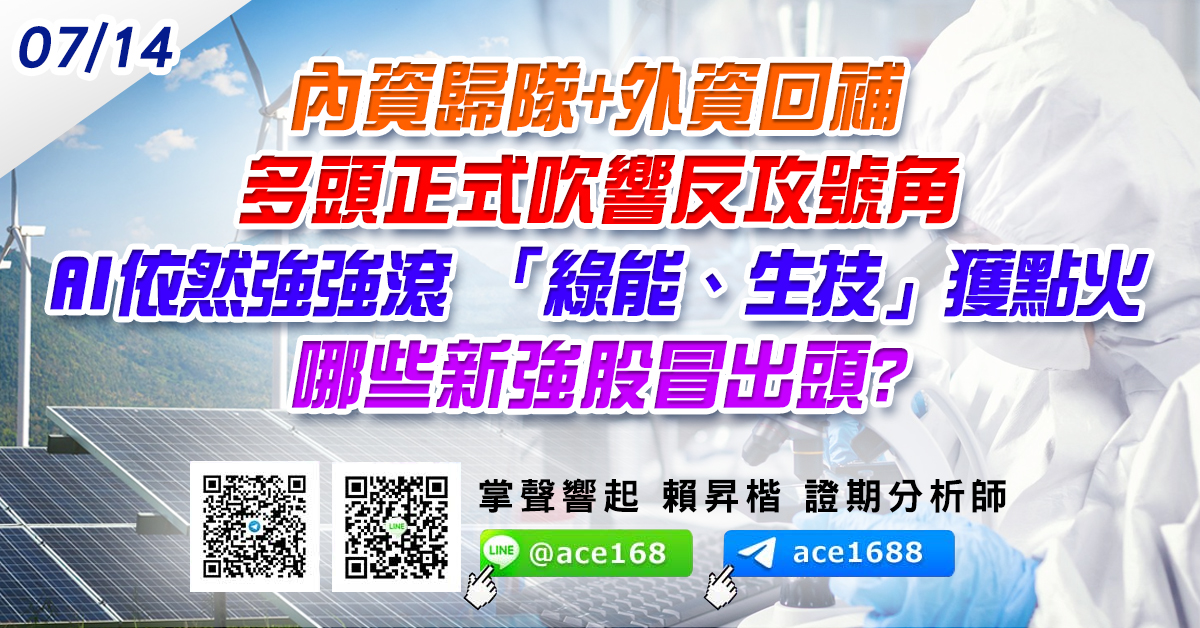 內資歸隊+外資回補 多頭正式吹響反攻號角 AI依然強強滾 「綠能、生技」獲點火 哪些新強股冒出頭? (圖)