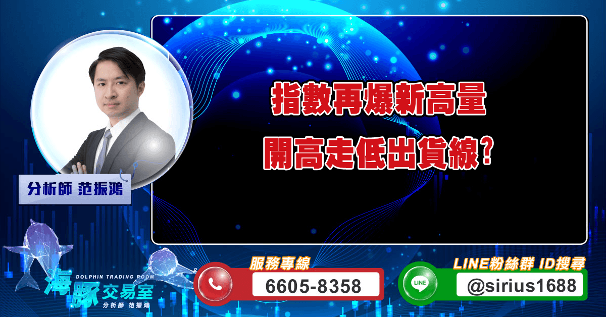 指數再爆新高量，開高走低出貨線? (圖)