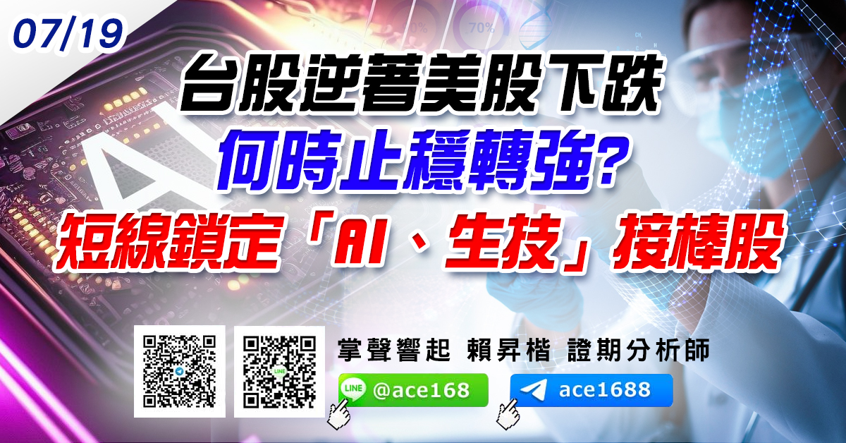 台股逆著美股下跌 何時止穩轉強? 短線鎖定「AI、生技」接棒股 (圖)