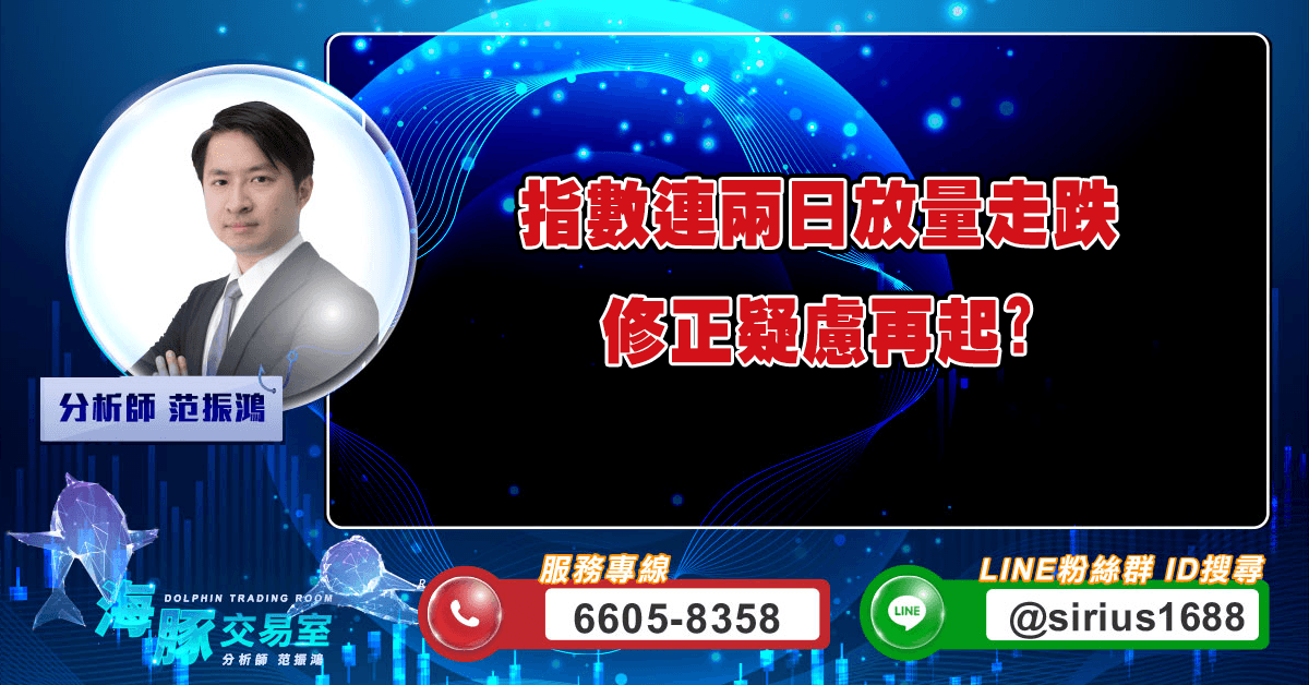 指數連兩日放量走跌,修正疑慮再起? (圖)