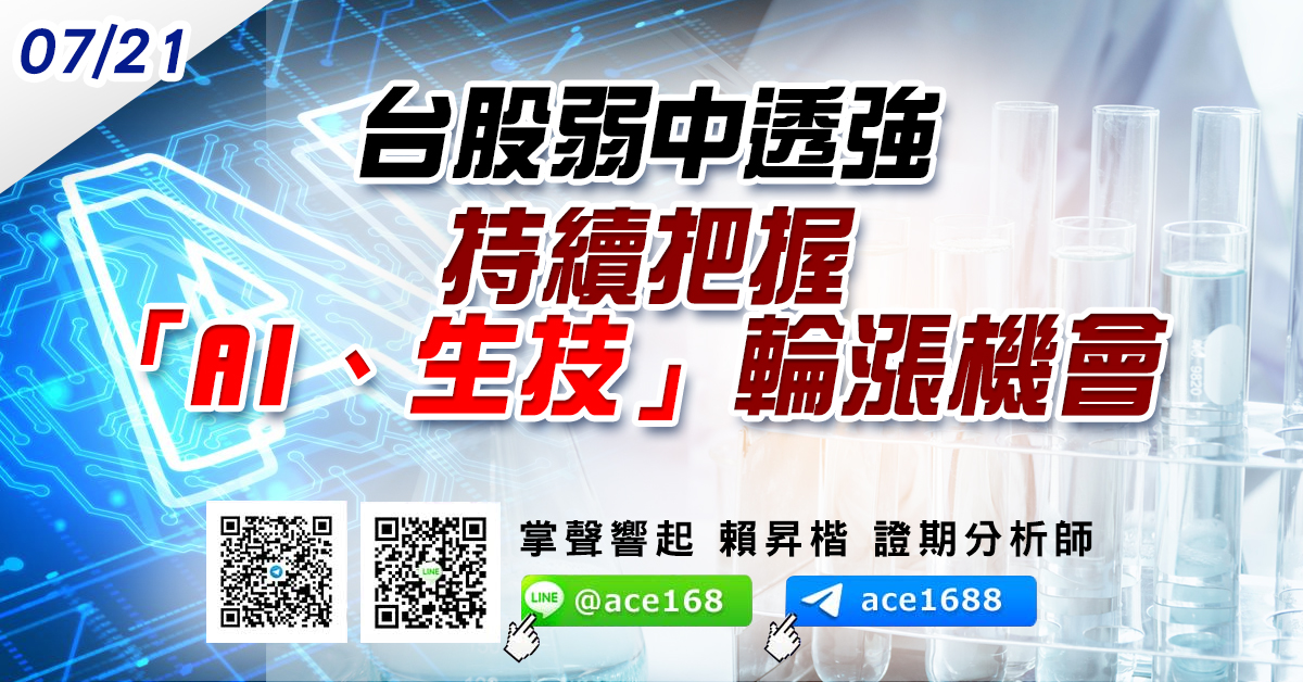 台股弱中透強 持續把握「AI、生技」輪漲機會 (圖)