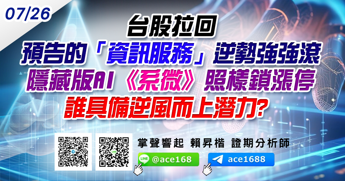 台股拉回 預告的「資訊服務」逆勢強強滾 隱藏版AI《系微》照樣鎖漲停 誰具備逆風而上潛力? (圖)