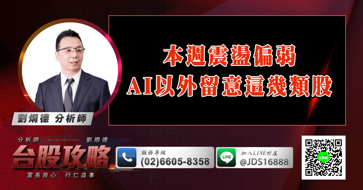 本週震盪偏弱 AI以外留意這幾類股 (圖)