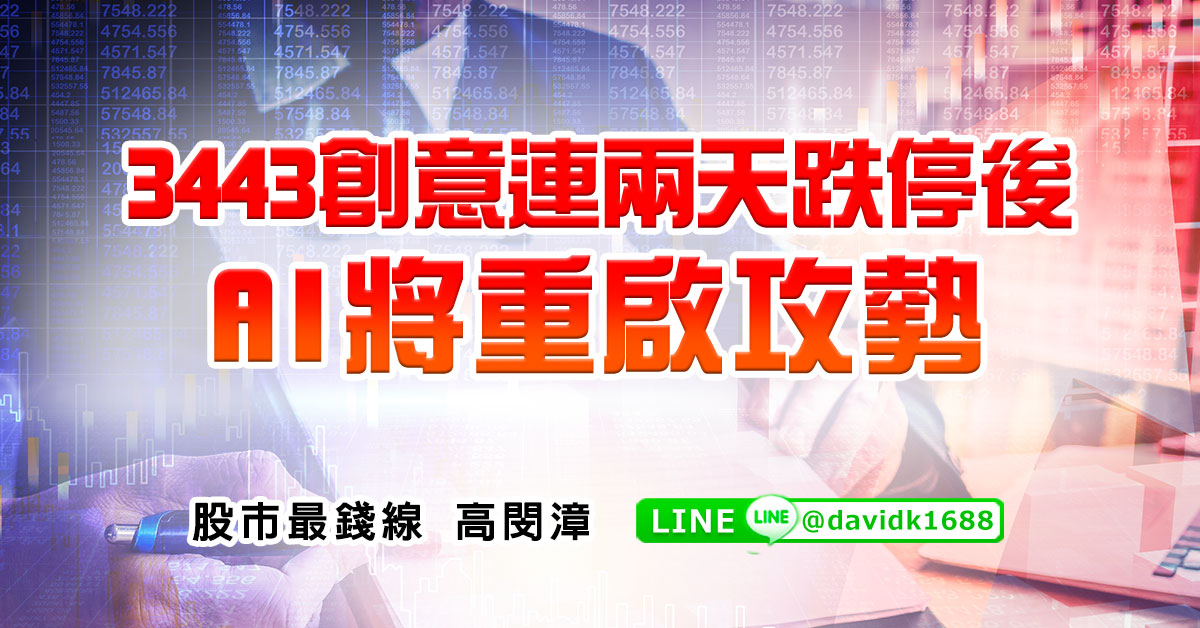 3443創意連兩天跌停後，AI將重啟攻勢