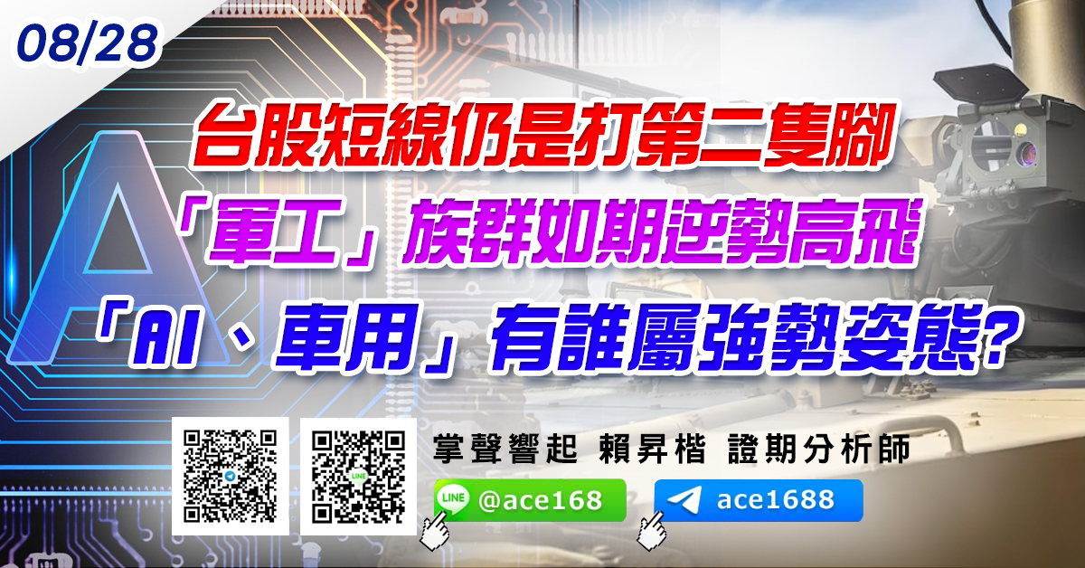 台股短線仍是打第二隻腳 「軍工」族群如期逆勢高飛 「AI、車用」有誰屬強勢姿態? (圖)