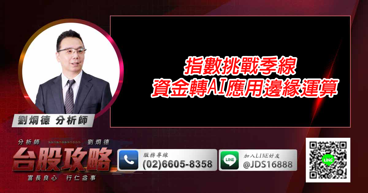 指數挑戰季線 資金轉AI應用邊緣運算 (圖)