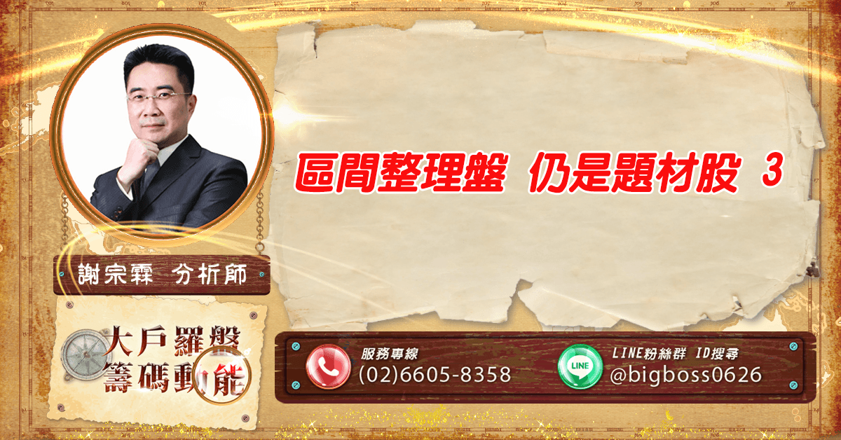 區間整理盤 仍是題材股3 (圖)