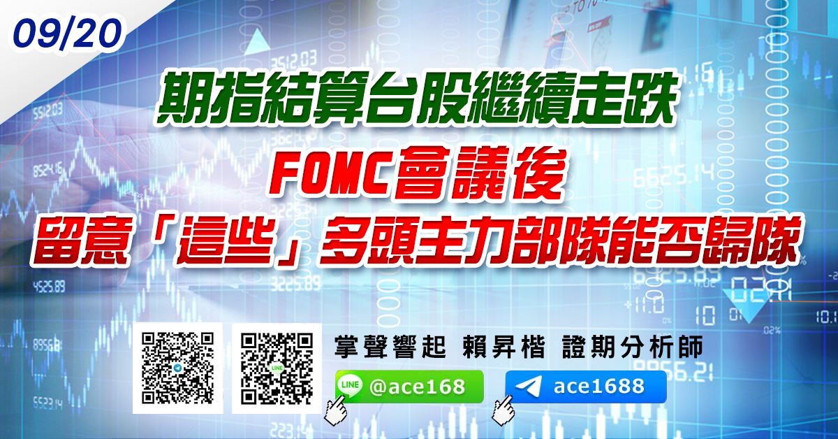 期指結算台股繼續走跌 FOMC會議後留意「這些」多頭主力部隊能否歸隊 (圖)