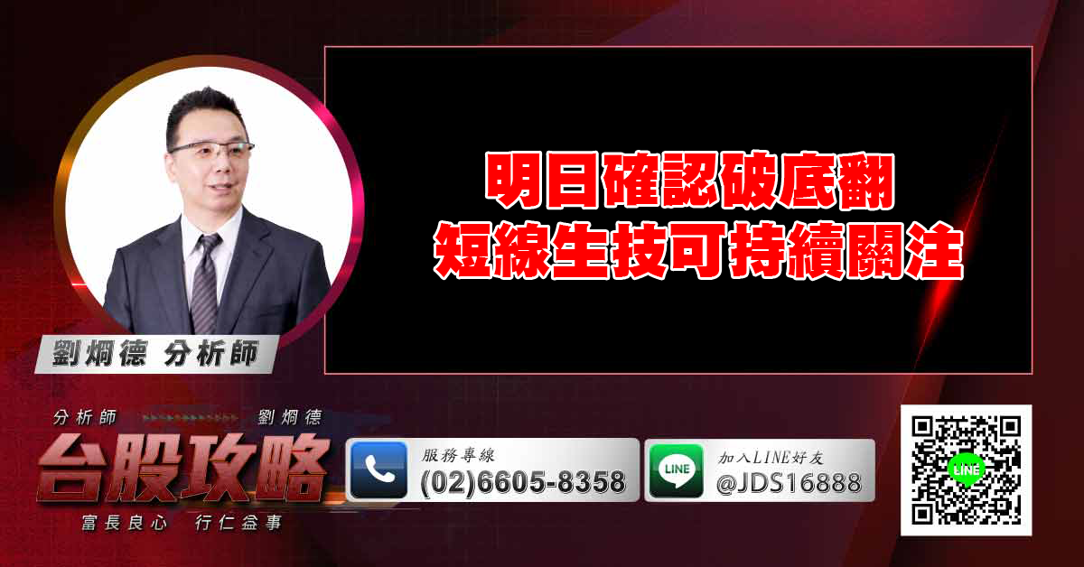 明日確認破底翻 短線生技可持續關注 (圖)