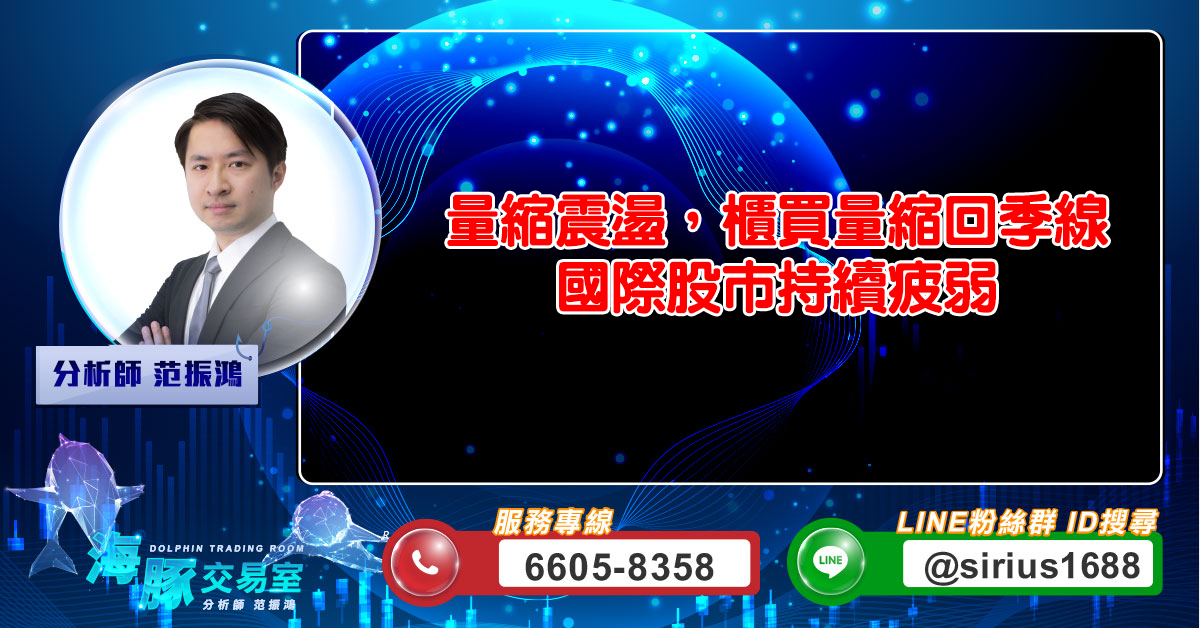 量縮震盪,櫃買量縮回季線 國際股市持續疲弱 (圖)