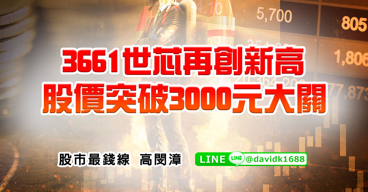 3661世芯再創新高，股價突破3000元大關