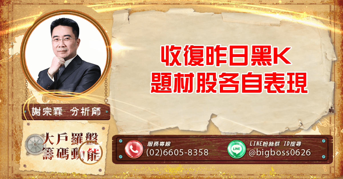 收復昨日黑K 題材股各自表現 (圖)