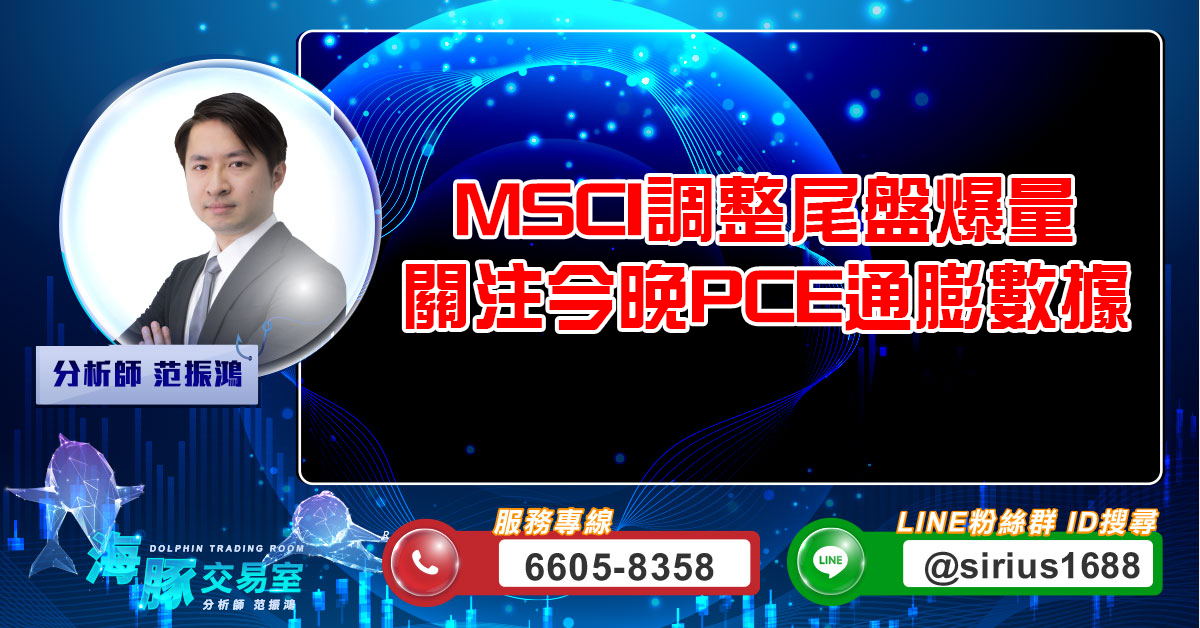 MSCI調整尾盤爆量 關注今晚PCE通膨數據 (圖)