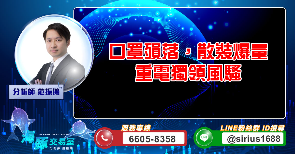 口罩殞落,散裝爆量 重電獨領風騷 (圖)