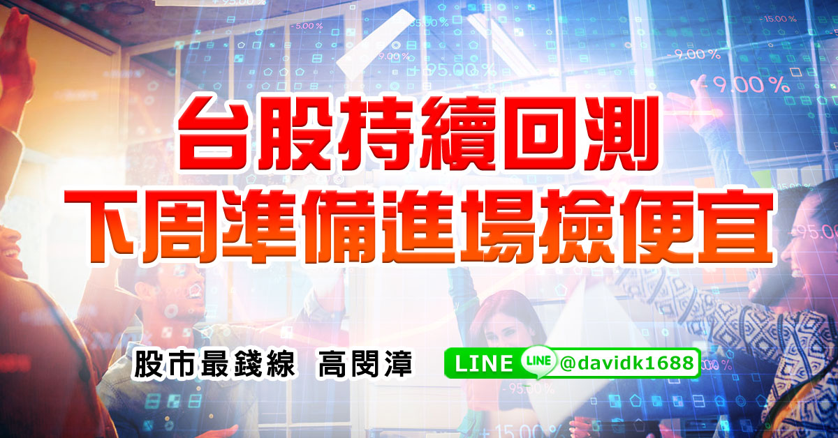 台股持續回測，下周準備進場撿便宜
