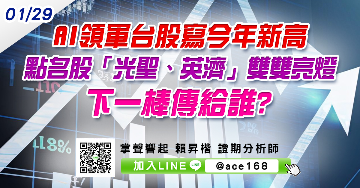 AI領軍台股寫今年新高 點名股「光聖、英濟」雙雙亮燈 下一棒傳給誰? (圖)