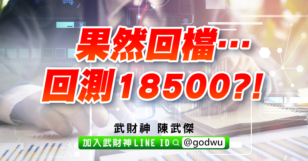 果然回檔…回測18500?! (圖)