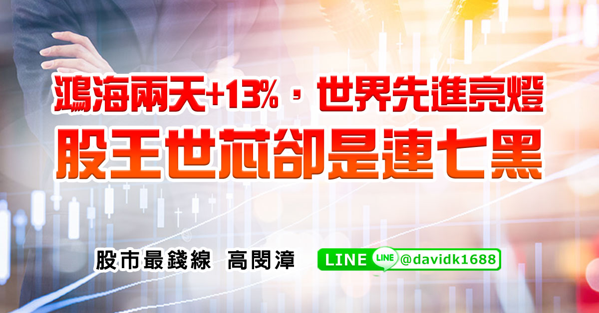 鴻海兩天+13%，世界先進亮燈，股王世芯卻是連七黑