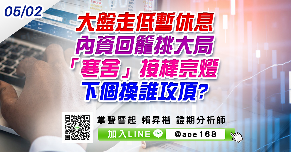 大盤走低暫休息 內資回籠挑大局 「寒舍」接棒亮燈 下個換誰攻頂? (圖)