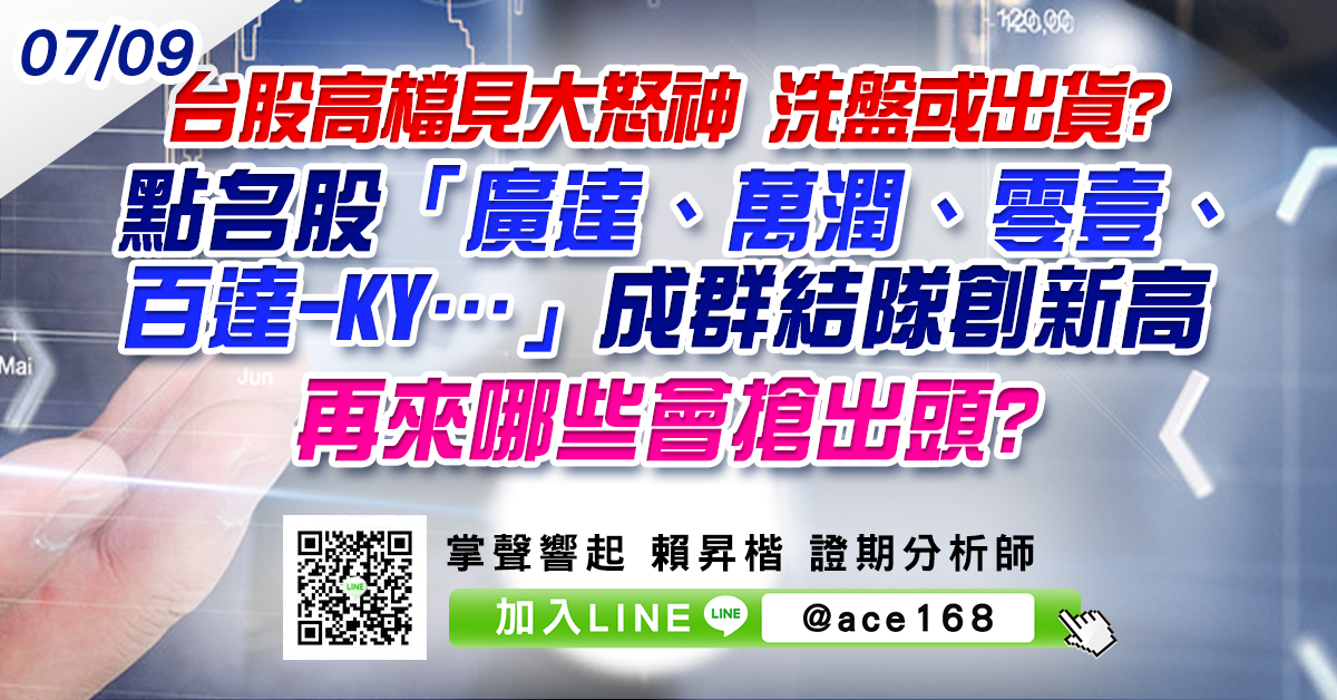 台股高檔見大怒神 洗盤或出貨? 點名股「廣達、萬潤、零壹、百達-KY…」成群結隊創新高 再來哪些會搶出頭? (圖)