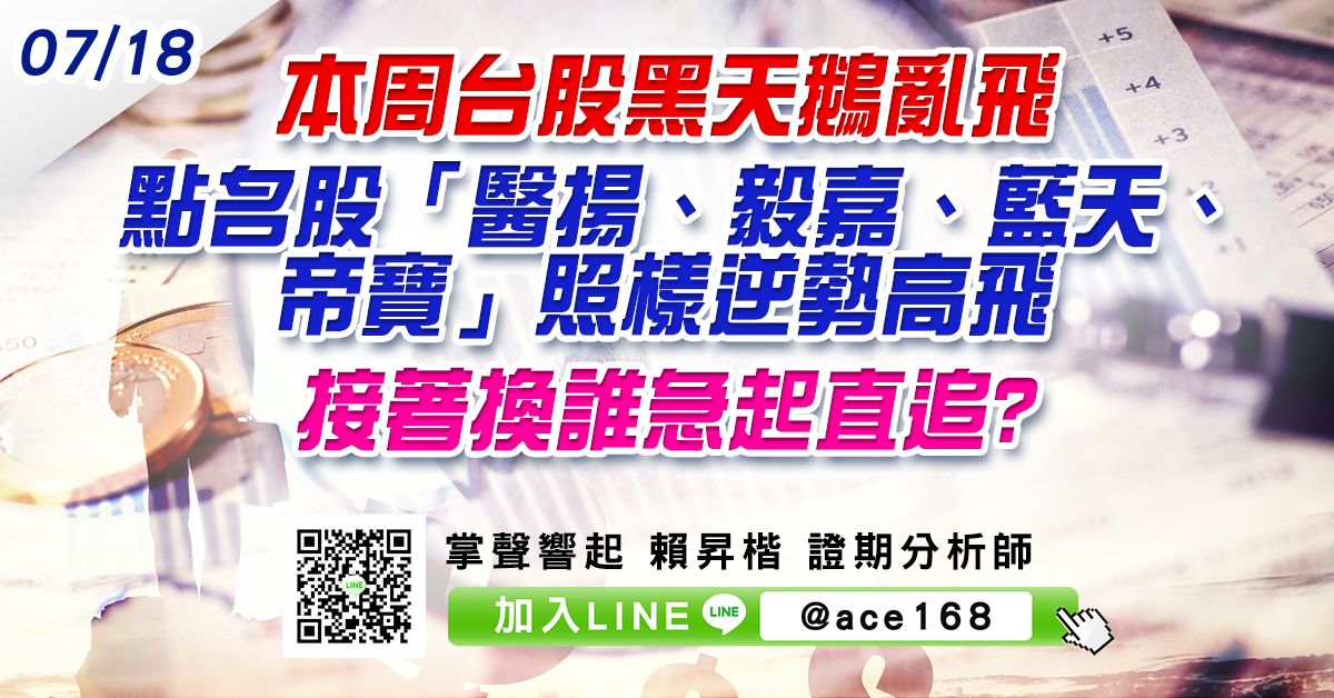 本周台股黑天鵝亂飛 點名股「醫揚、毅嘉、藍天、帝寶」照樣逆勢高飛 接著換誰急起直追? (圖)