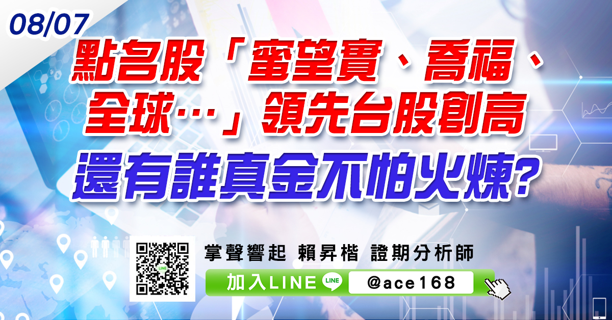 點名股「蜜望實、喬福、全球…」領先台股創高 還有誰真金不怕火煉? (圖)