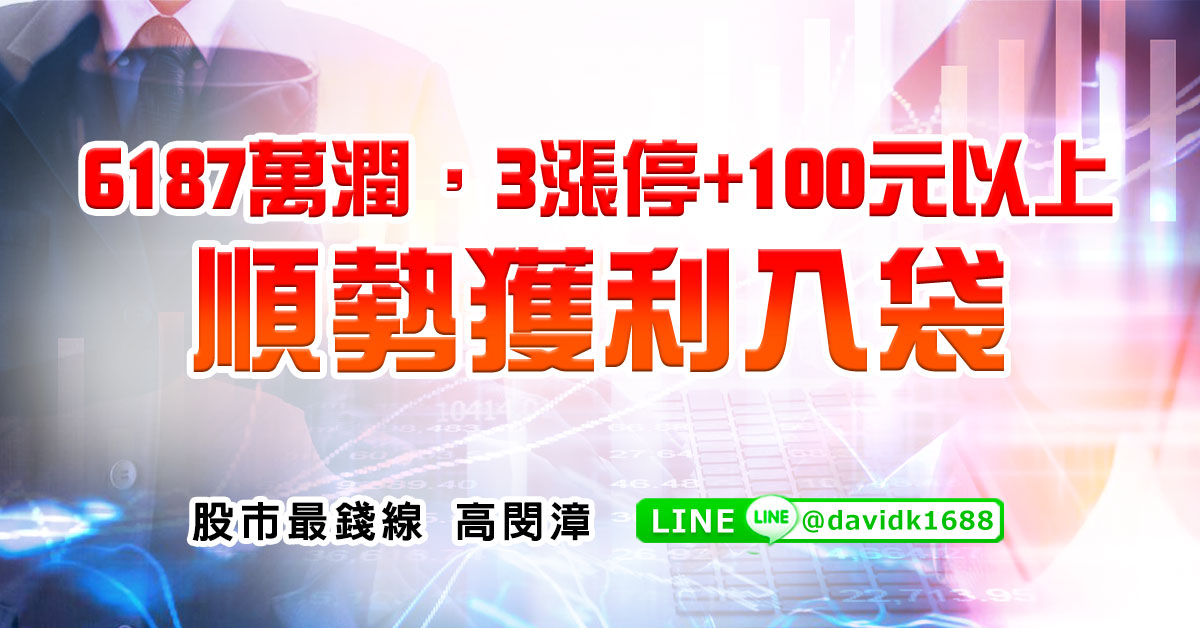 6187萬潤，3漲停+100元以上，順勢獲利入袋