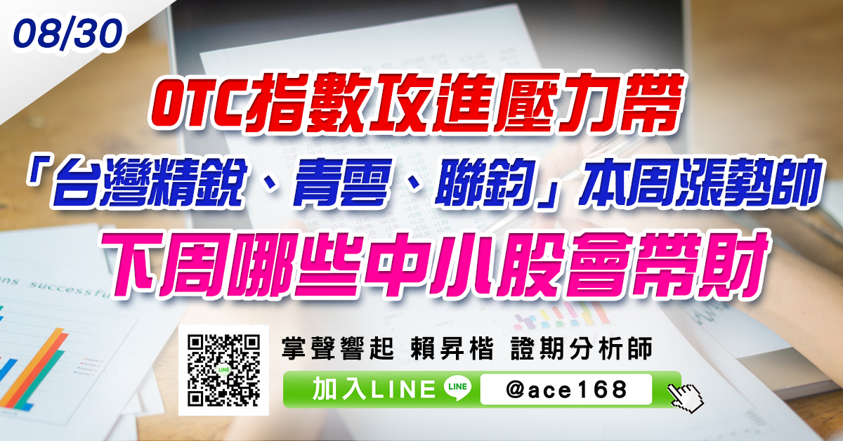 OTC指數攻進壓力帶 「台灣精銳、青雲、聯鈞」本周漲勢帥 下周哪些中小股會帶財? (圖)