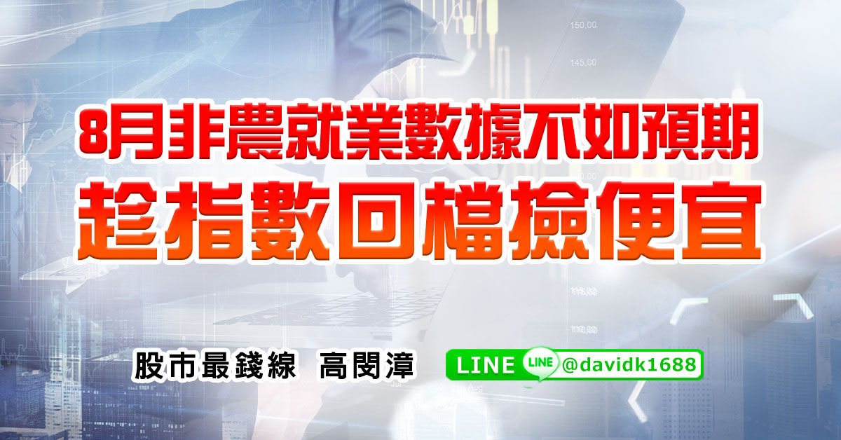 8月非農就業數據不如預期，趁指數回檔撿便宜