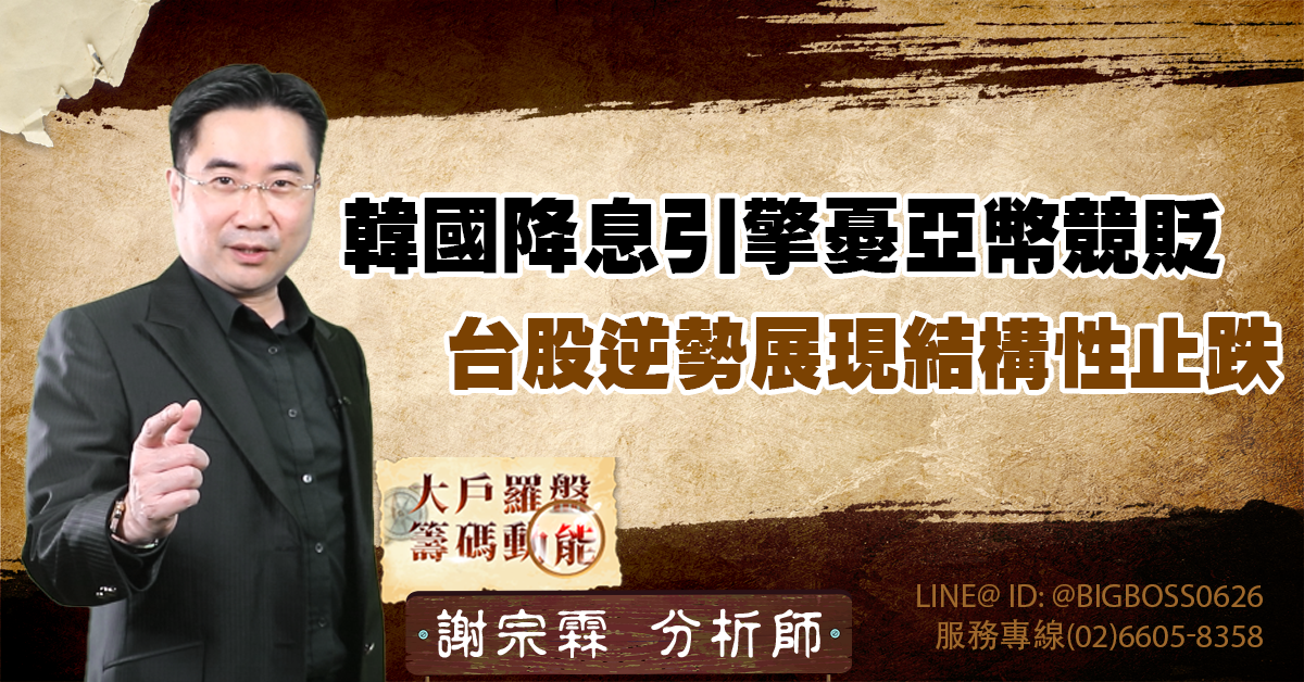韓國降息引擎憂亞幣競貶，台股逆勢展現結構性止跌 (圖)