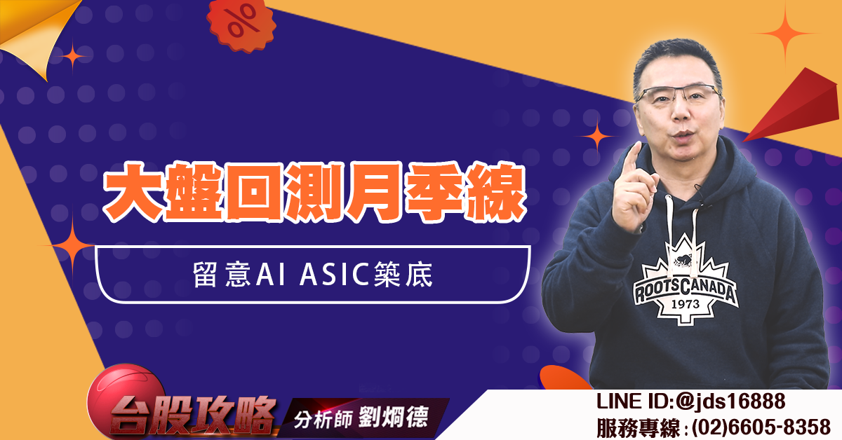 大盤回測月季線 留意AI ASIC築底 (圖)