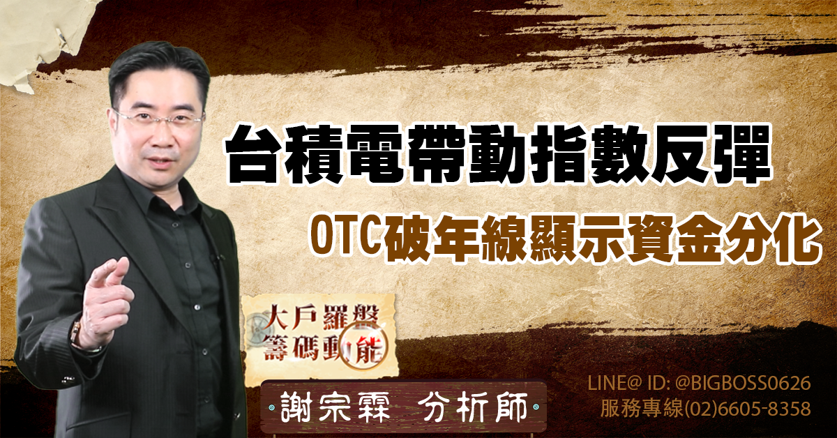 台積電帶動指數反彈，OTC破年線顯示資金分化 (圖)