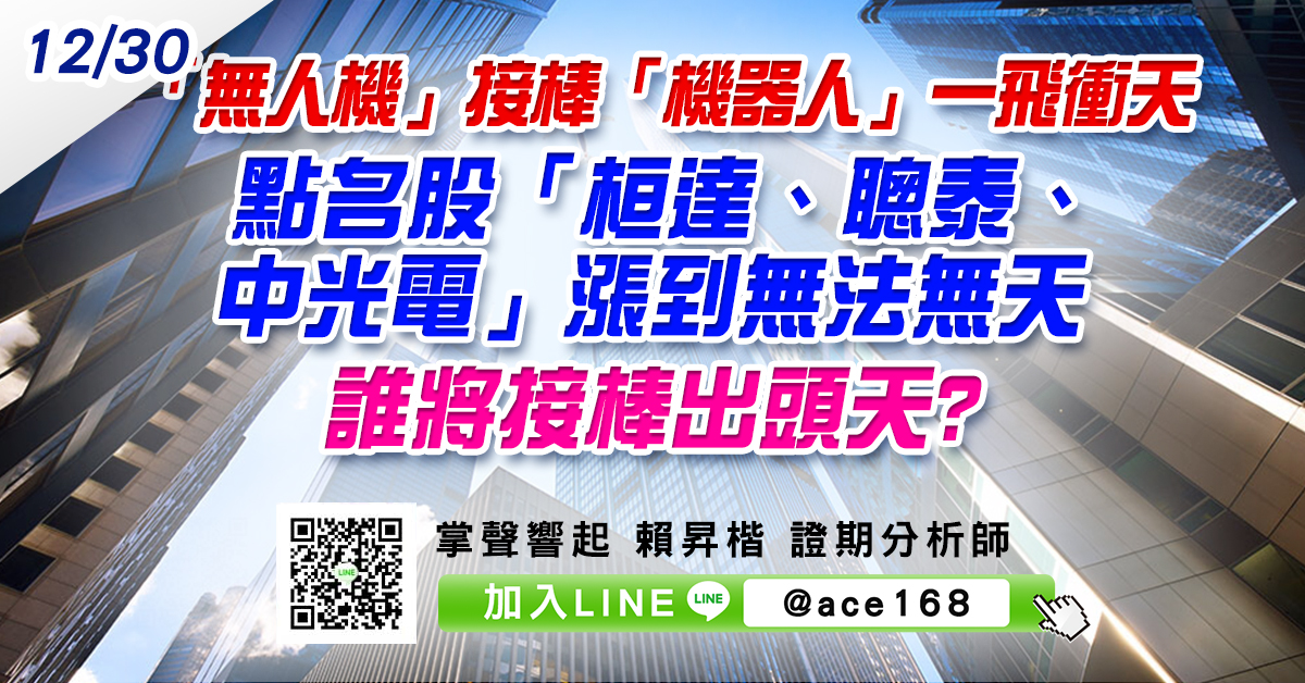 「無人機」接棒「機器人」一飛衝天 點名股「桓達、聰泰、中光電」漲到無法無天 誰將接棒出頭天? (圖)