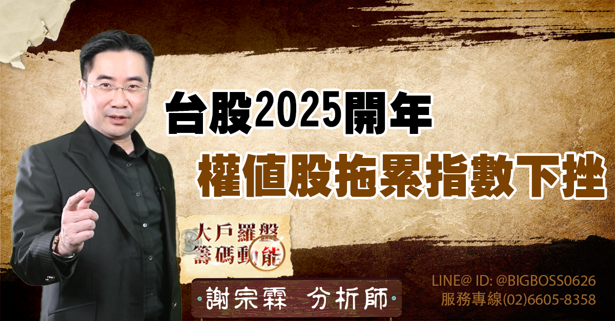 台股2025開年：權值股拖累 指數下挫 (圖)