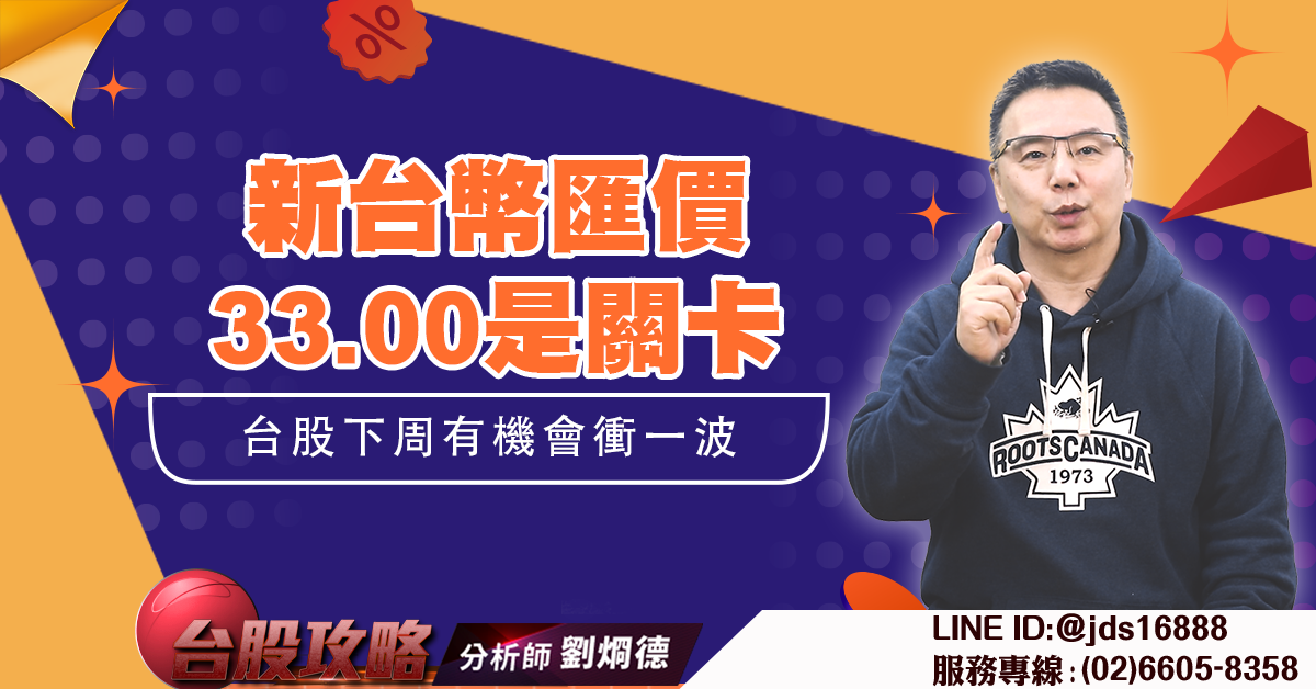 新台幣匯價33.00是關卡 台股下周有機會衝一波 (圖)