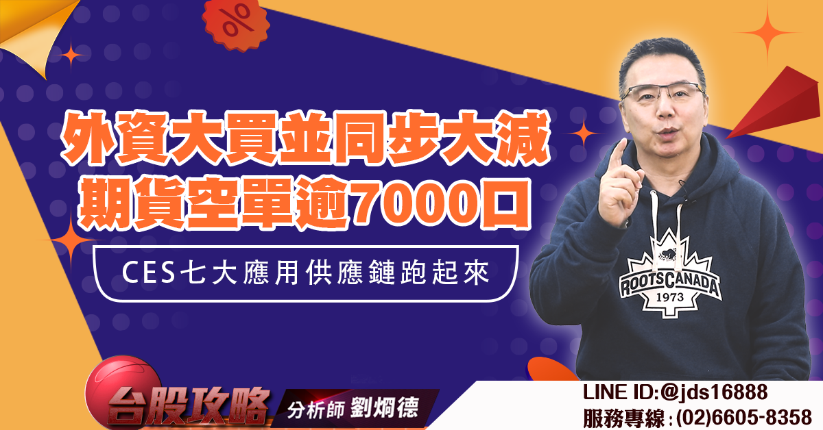 外資大買並同步大減期貨空單逾7000口 CES七大應用供應鏈跑起來 (圖)