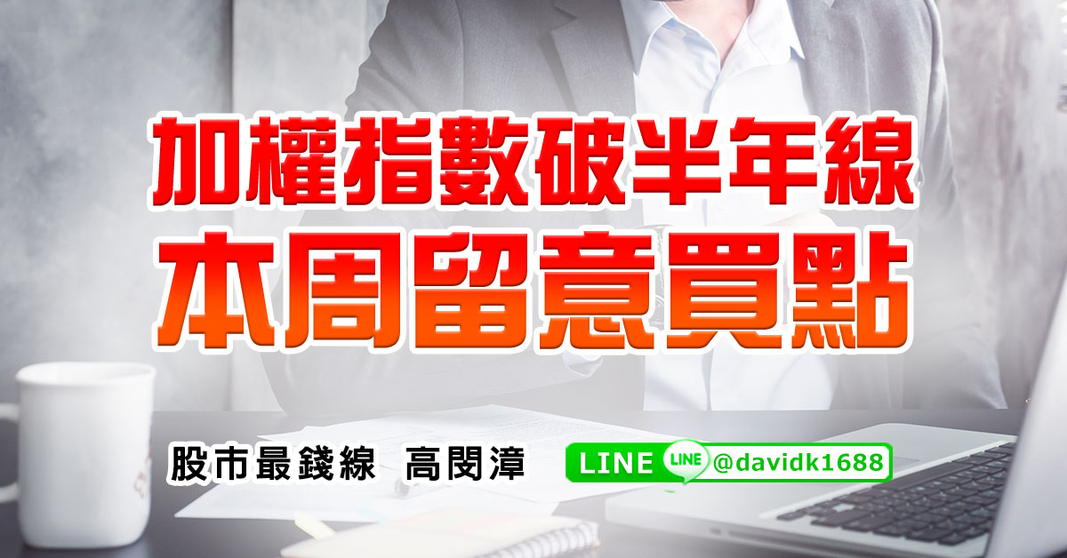 加權指數破半年線，本周留意買點
