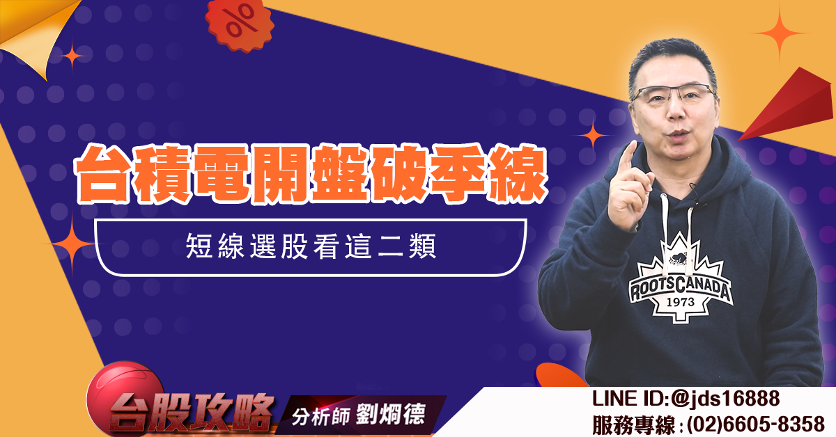 台積電開盤破季線 短線選股看這二類 (圖)