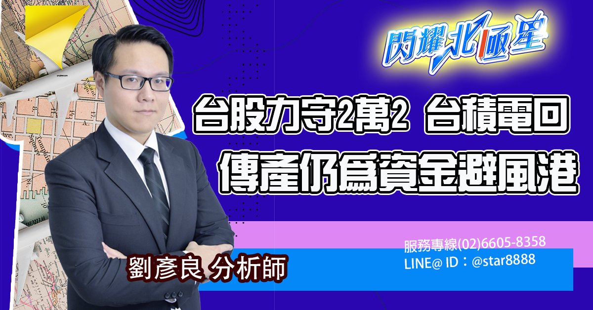 台股力守2萬2 台積電回測W底頸線 傳產仍為資金避風港 (圖)