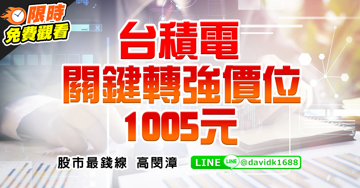 台積電關鍵轉強價位，1005元