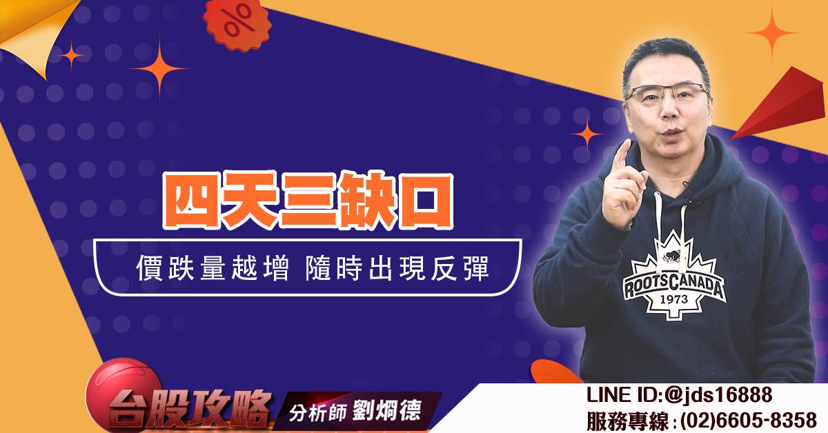 四天三缺口 價跌量越增 隨時出現反彈 (圖)