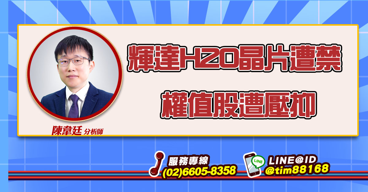 輝達H20晶片遭禁 權值股遭壓抑 (圖)