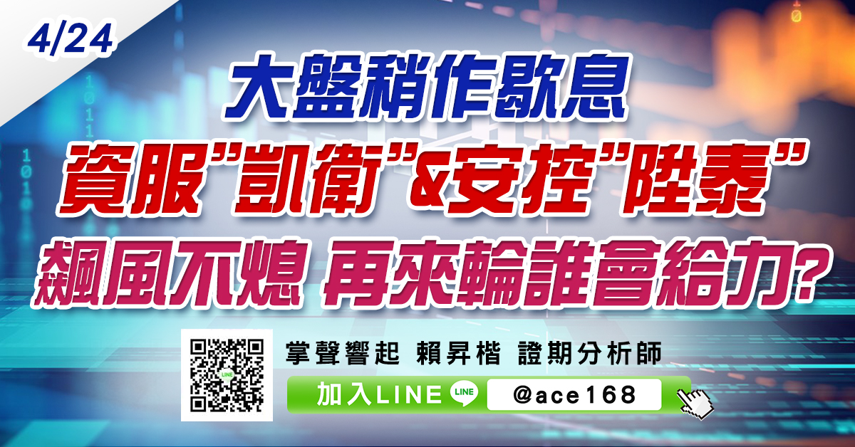 大盤稍作歇息 資服「凱衛」&安控「陞泰」飆風不熄 再來輪誰會給力? (圖)