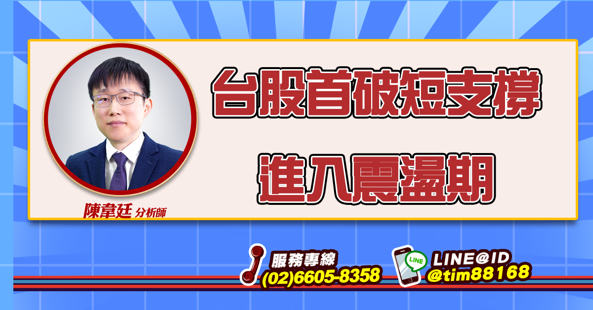 台股首破短支撐 進入震盪期 (圖)